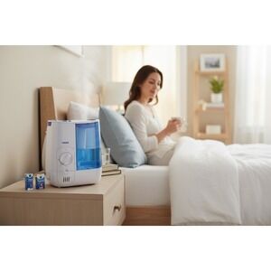Vicks Warm Mist Humidifier 1.0 Gallon White Blue Brand New VWM845 Filter-Free
